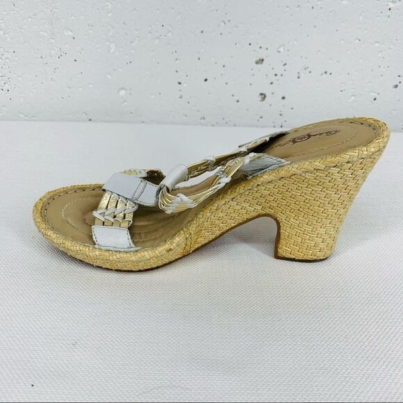 Born Crown size 8 White & Silver Sandal Heels - Picture 7 of 13